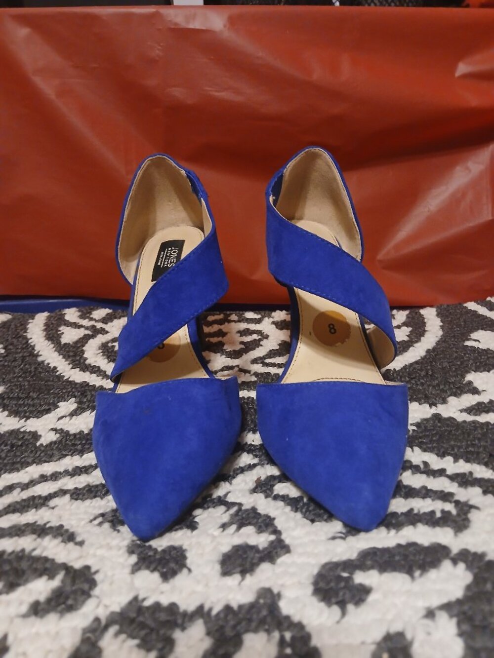 Jones New York Suede Cross‑Strap Heels | Size 8